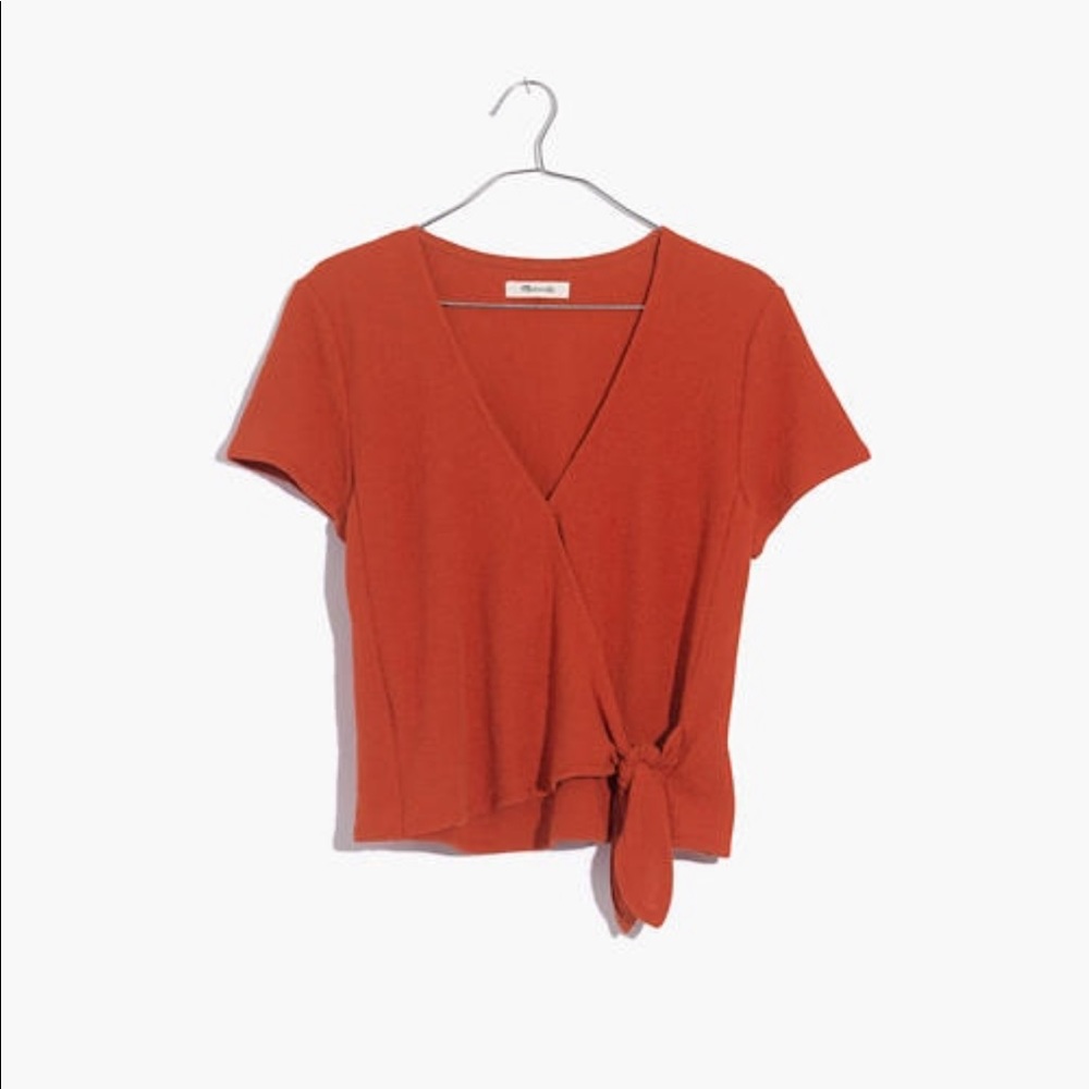 Madewell Texture & Thread Wrap Tie Top (Spiced)